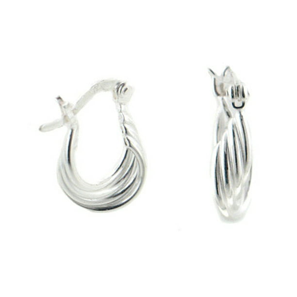 925 Sterling Silver 12mm Twist Hoop Small Hoop Earrings